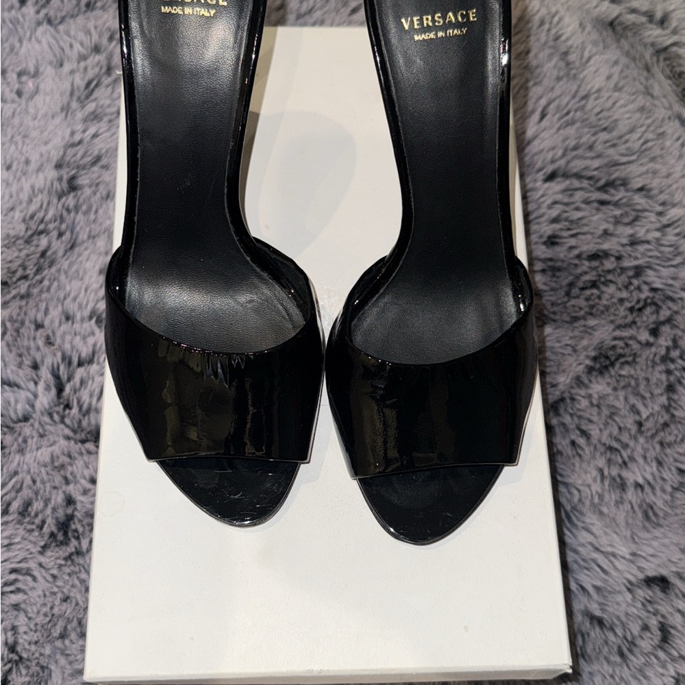 100% Authentic Versace Patent Black Women's Heels